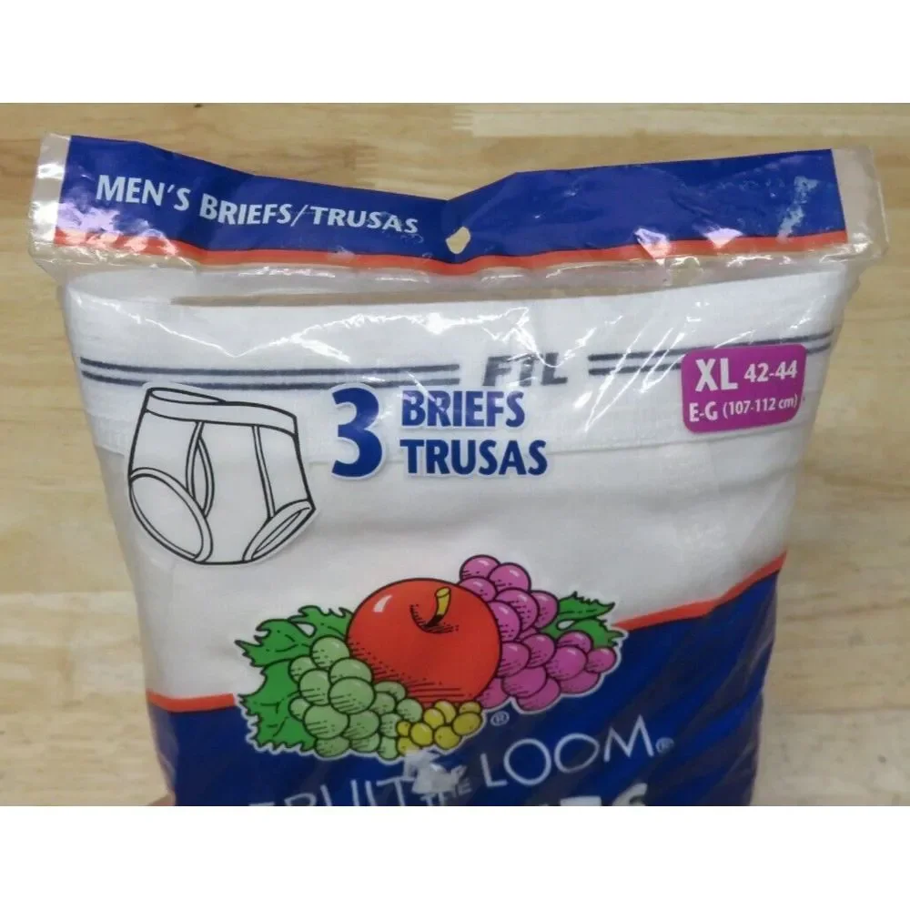 Vintage 2001 Fruit Of The Loom Briefs 3‎ Pack XL 42-44 Cotton New In Pack